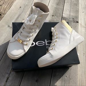 NEW BEBE HIGH TOP Sneaker Gold Shoes